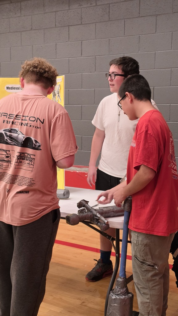 Students getting sign ups for Medieval club 