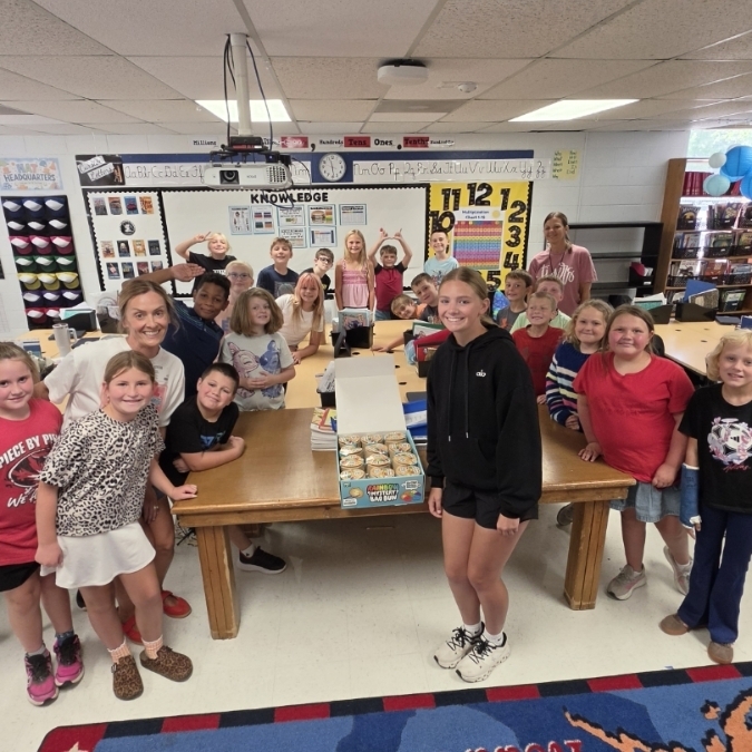 Fourth grade students are surprised with squished from One Sixteen!