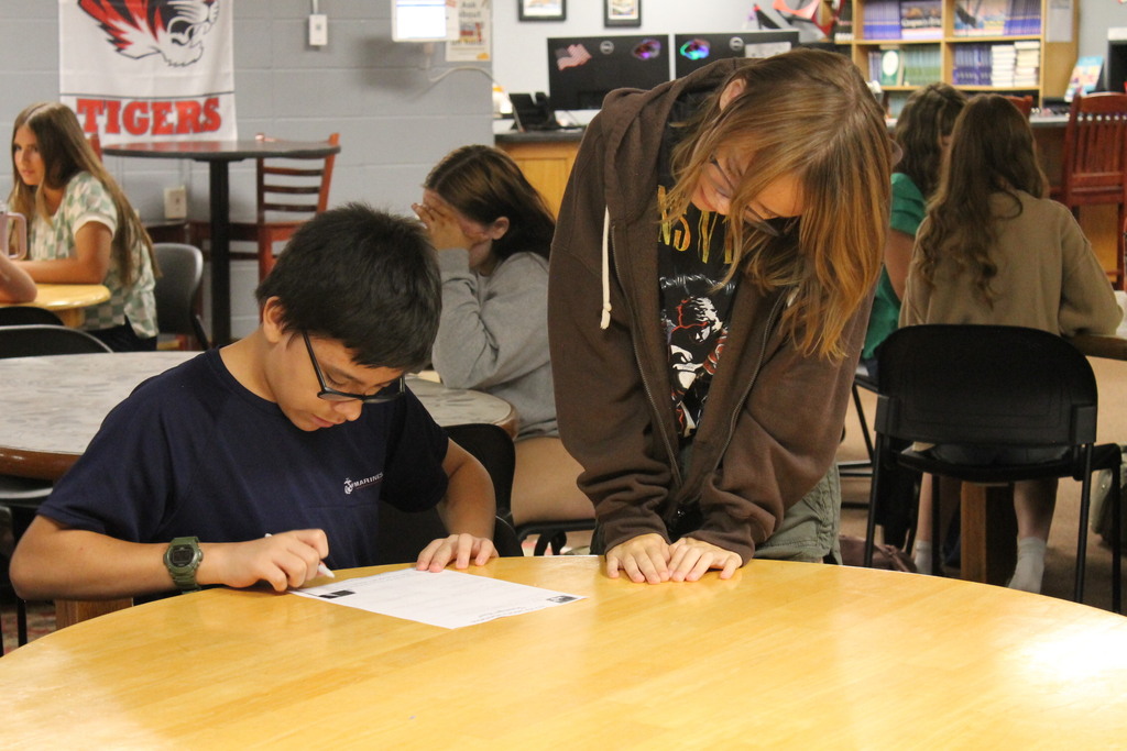 A team of students working together
