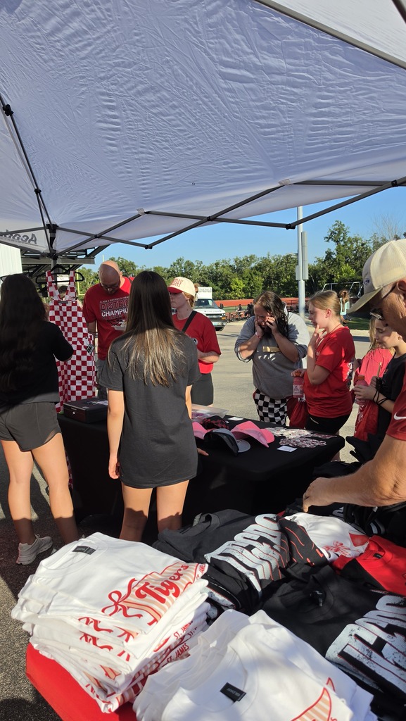 Tiger Express Apparel set up at football game. 