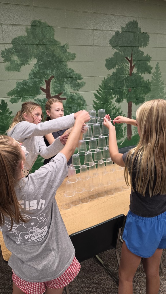 Elementary Beta students compete in a STEM challenge.