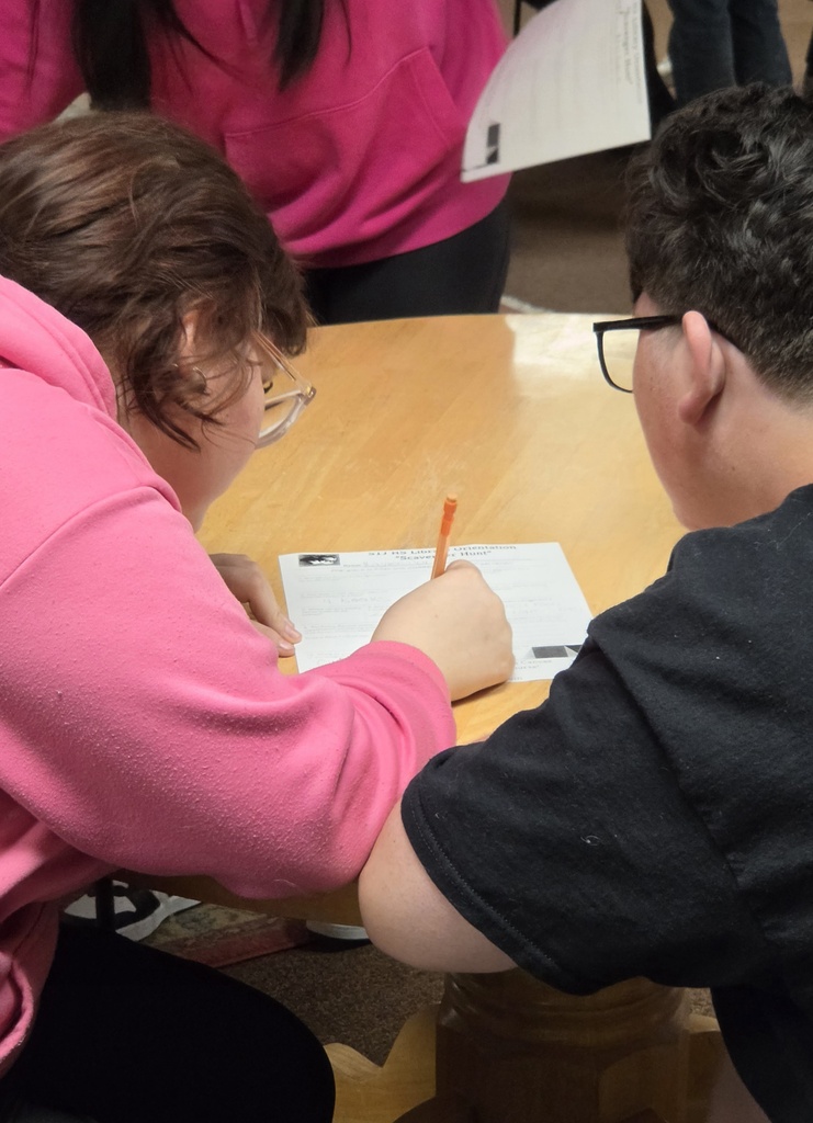 9th grade students visit the high school library.