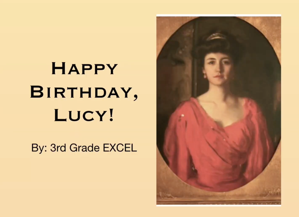 Happy birthday, Lucy Wortham James!