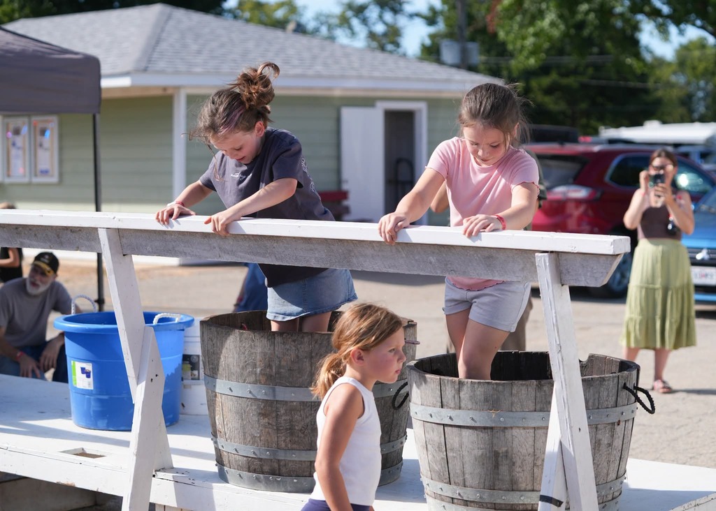 Students at the Grape Stomp