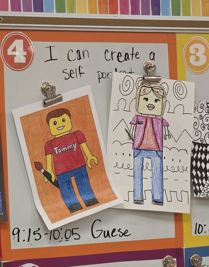 Fourth grade students create LEGO self-portraits.