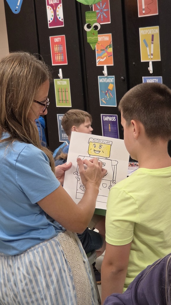 Fourth grade students create LEGO self-portraits.