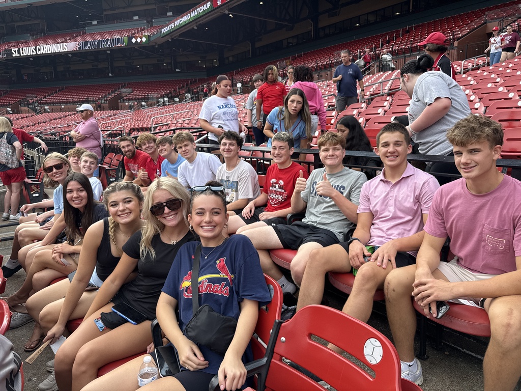 St. James High School DECA and Sports and Entertainment Marketing students visiting the cardinals stadium for Career Day!