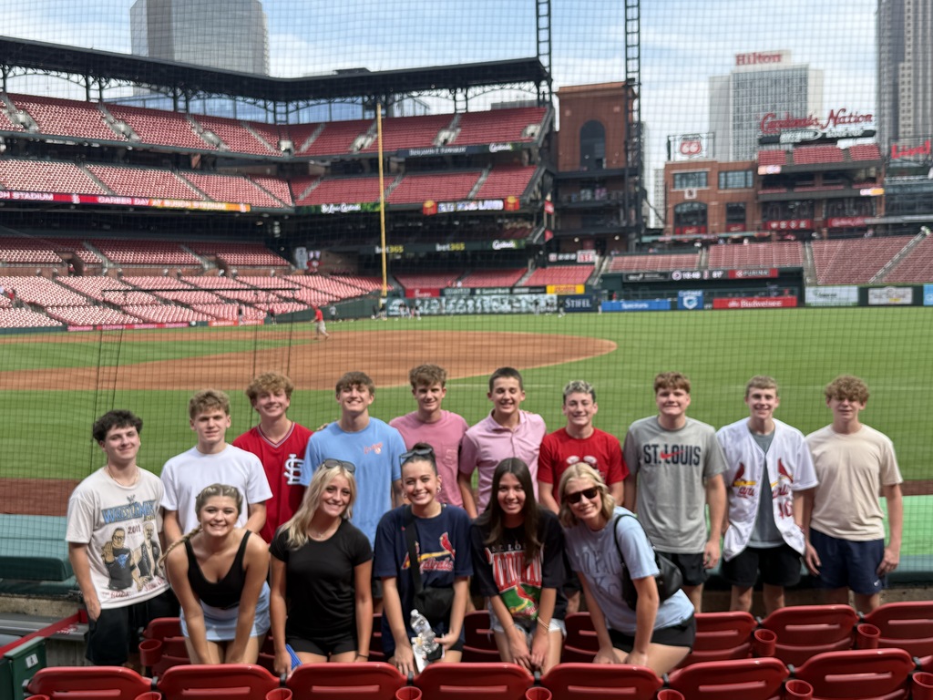 St. James High School DECA and Sports and Entertainment Marketing students visiting the cardinals stadium for Career Day!