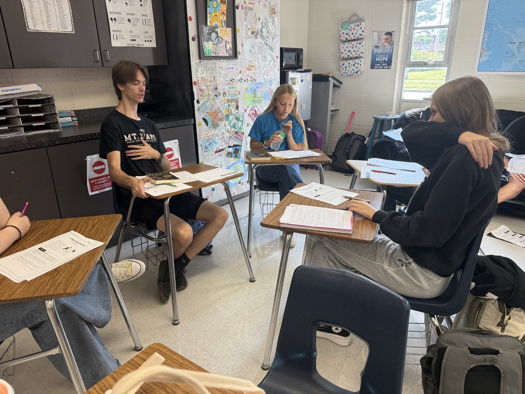 Mrs. Wantland's Great Books class in their Lit Circles
