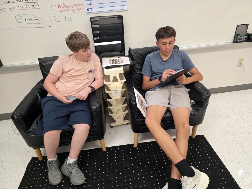 Students practice workplace skills in Careers class. 