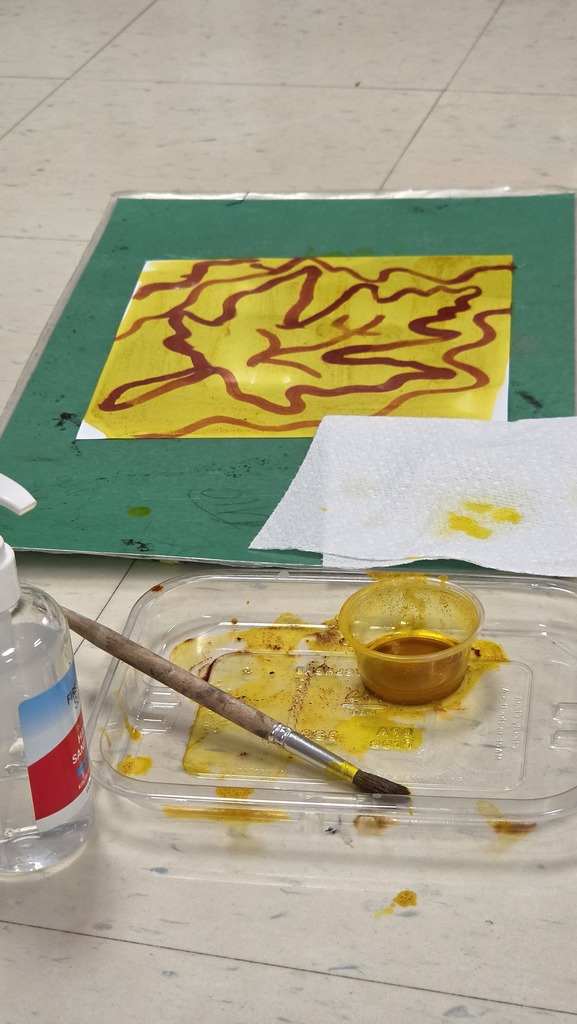 LWJE artists use "invisible" ink to create fall paintings.