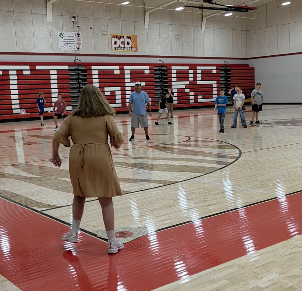 Middle school PE students participate in their kickball unit.