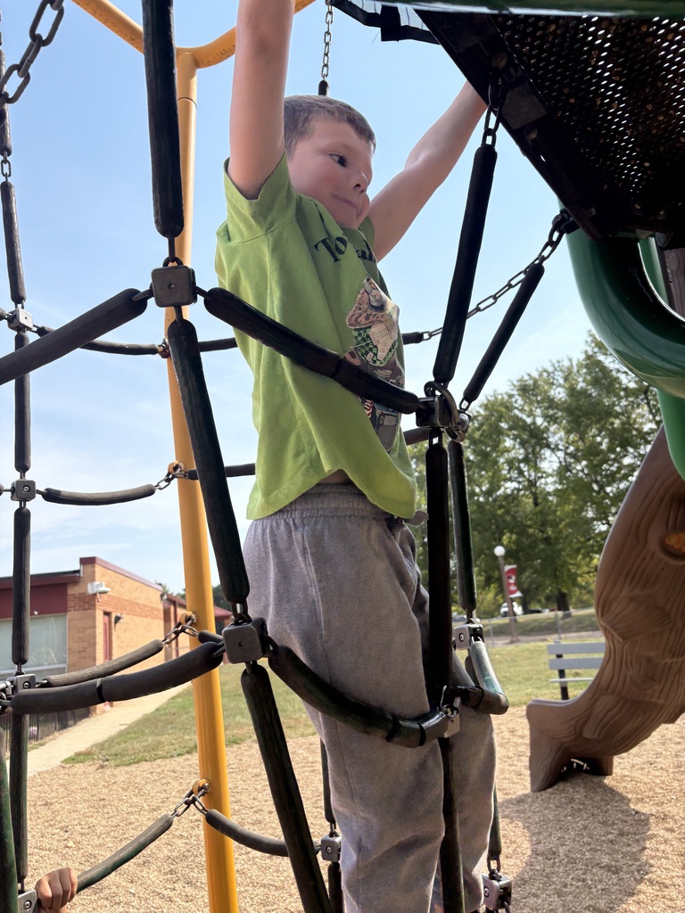 Kindergarten uses critical thinking on the playground for the Push and Pull unit.