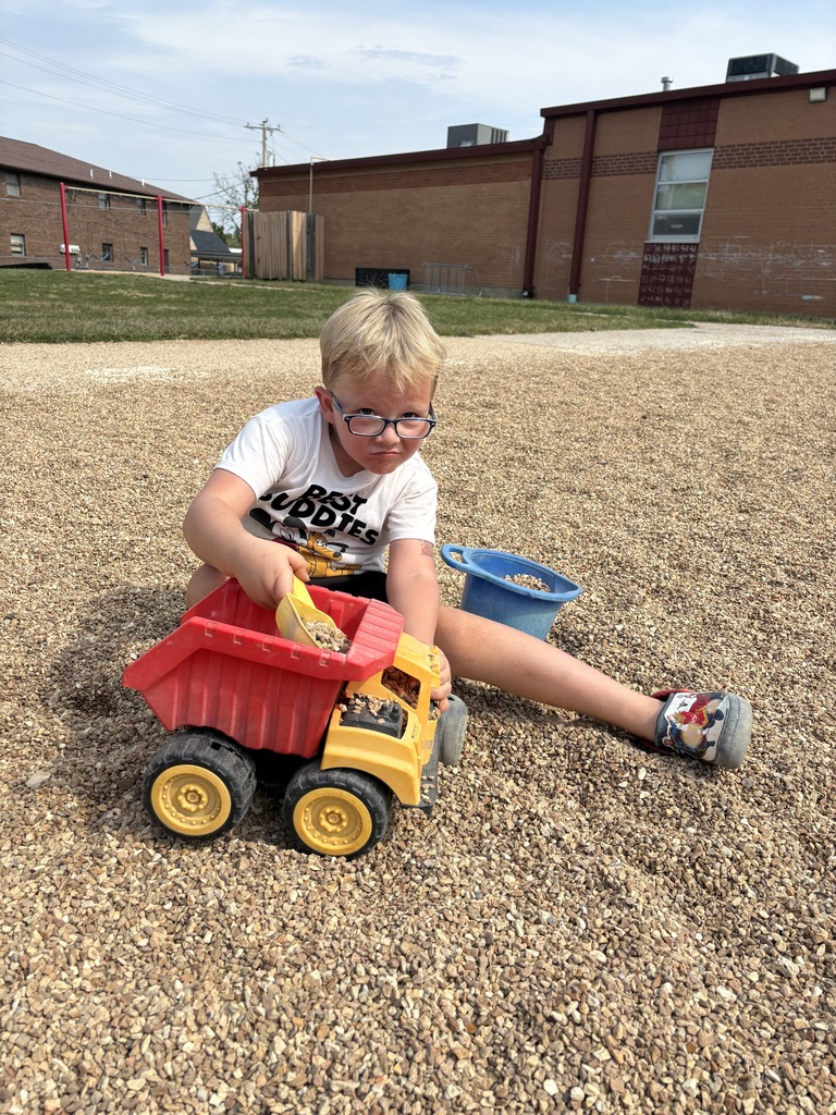 Kindergarten uses critical thinking on the playground for the Push and Pull unit.