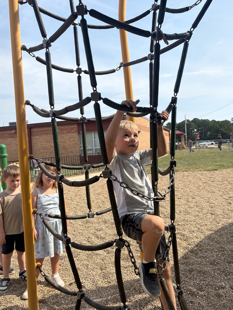 Kindergarten uses critical thinking on the playground for the Push and Pull unit.