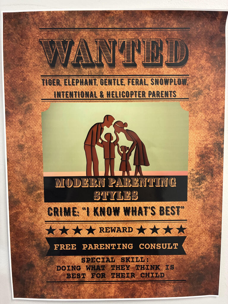 Child Development students created posters about different parenting styles.