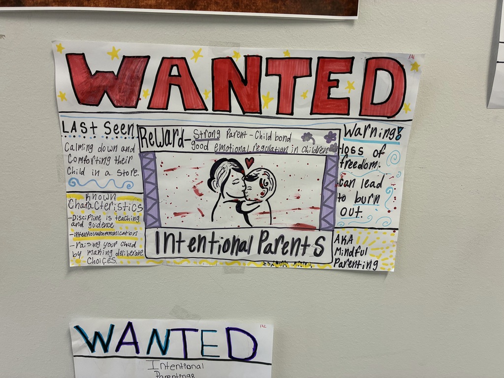 Child Development students created posters about different parenting styles.