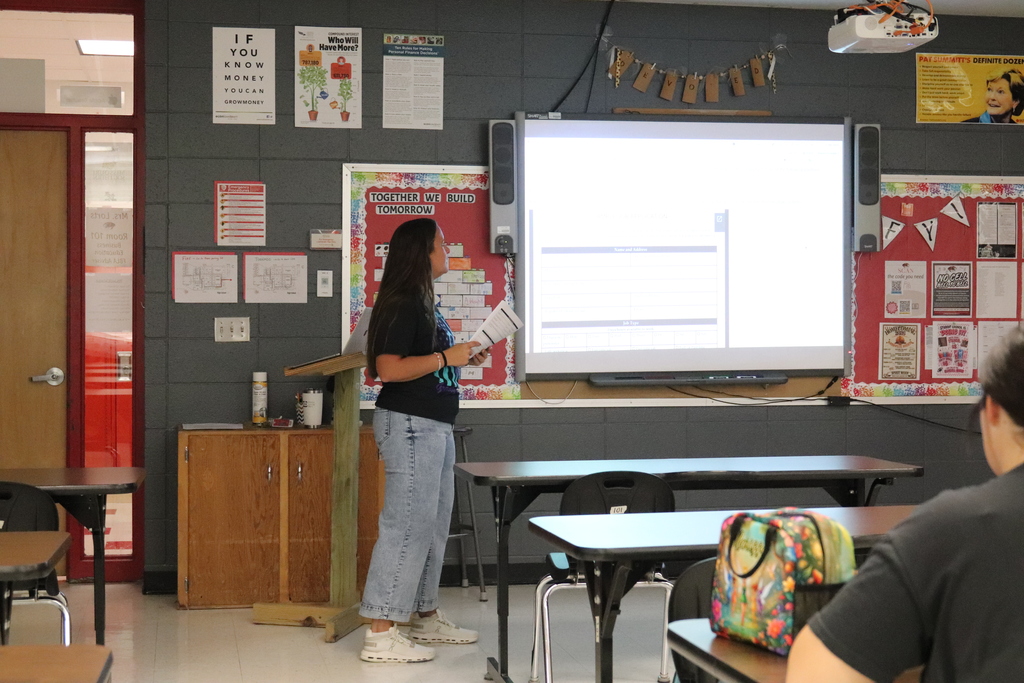 Mrs. Lorts presenting how to complete applications