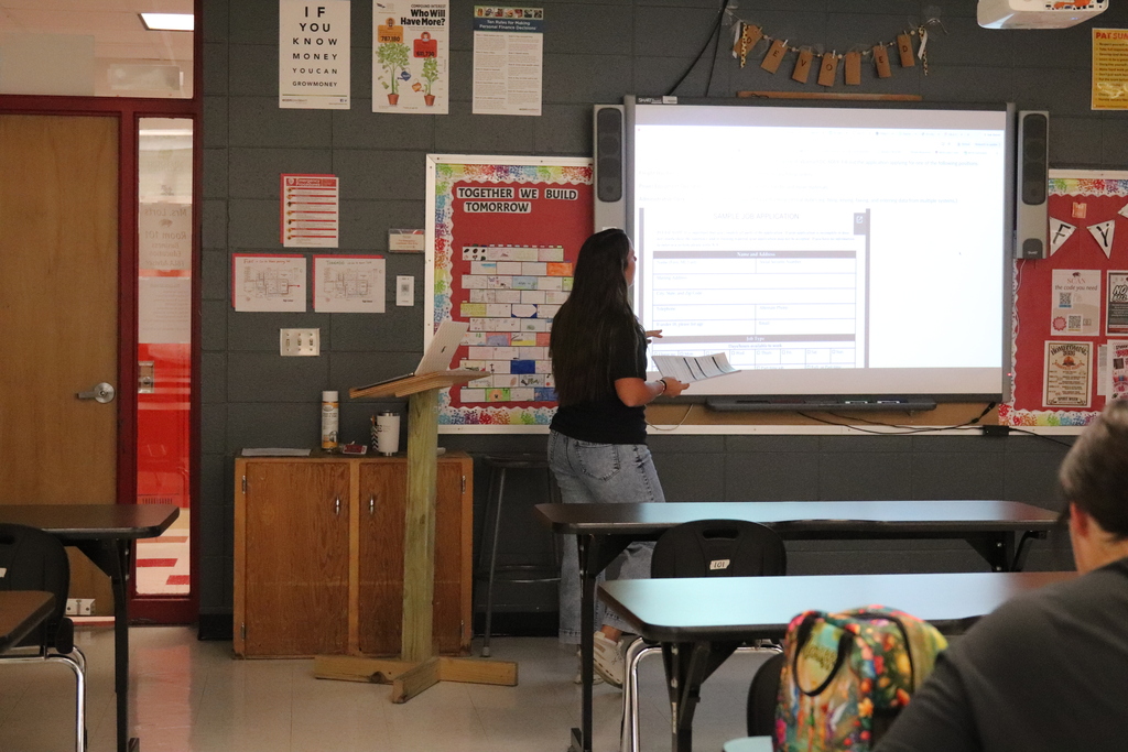 Mrs. Lorts presenting how to complete application