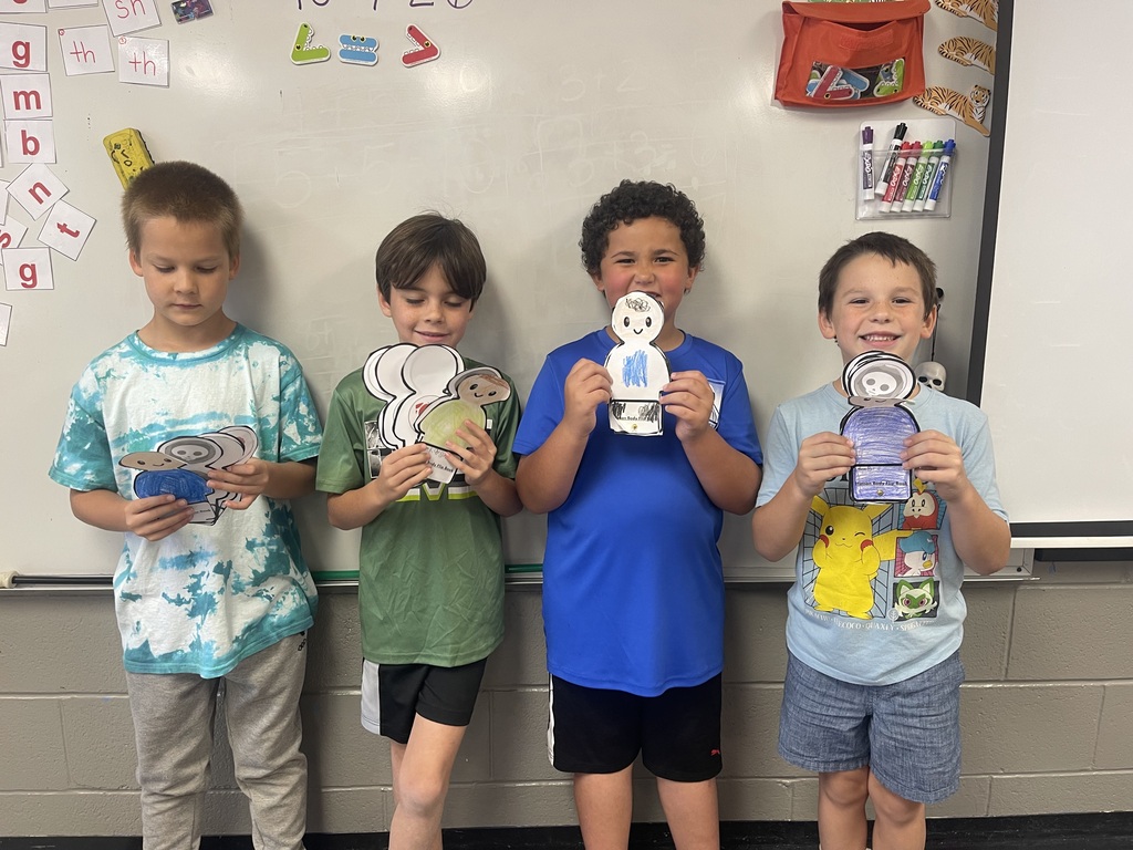 First grade students learn about the human body for the science unit!