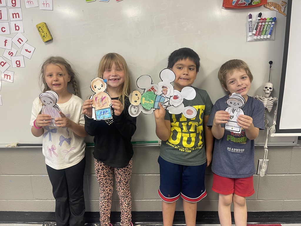 First grade students learn about the human body for the science unit!