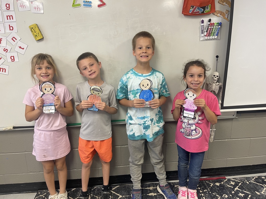 First grade students learn about the human body for the science unit!
