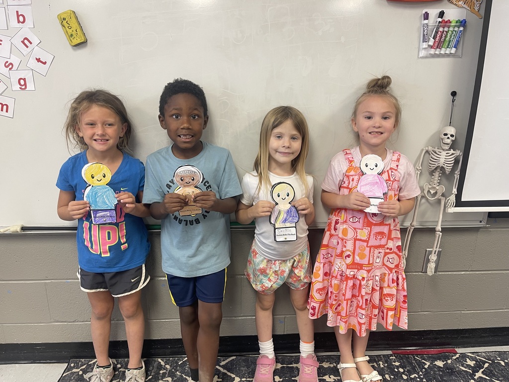 First grade students learn about the human body for the science unit!