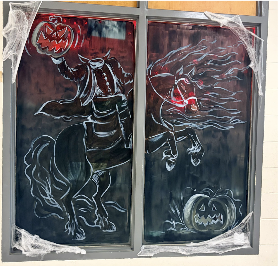 LWJE Student Council members judge Halloween doors!