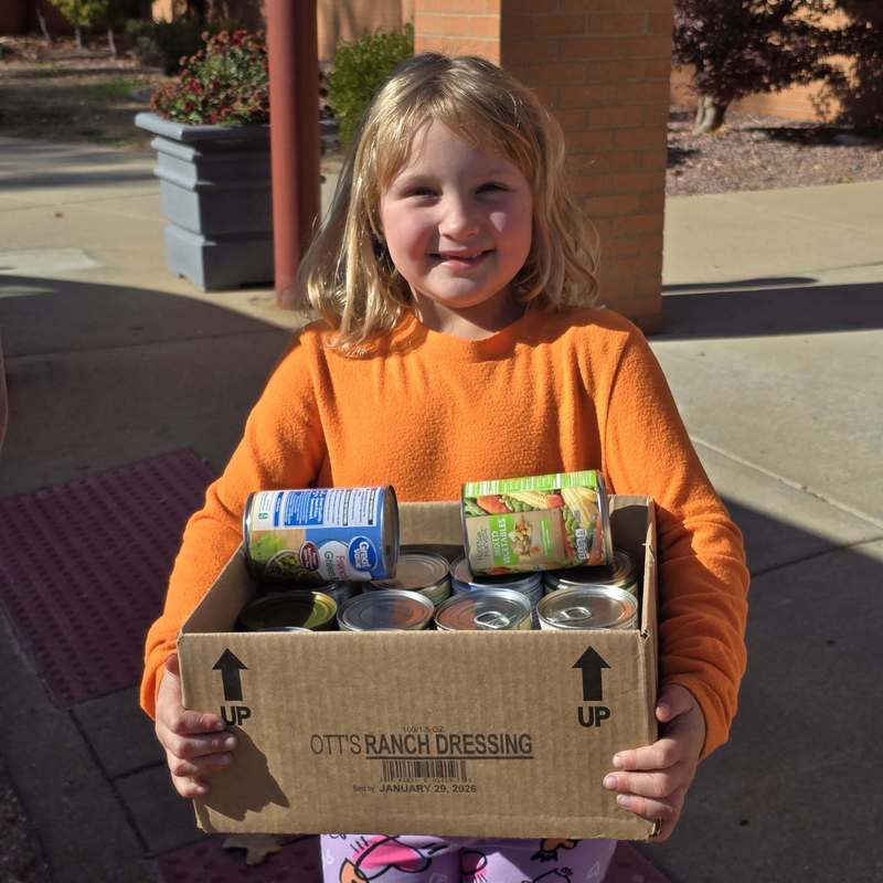 canned food being carried by student