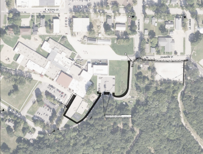 aerial of intended tiger trail on a map