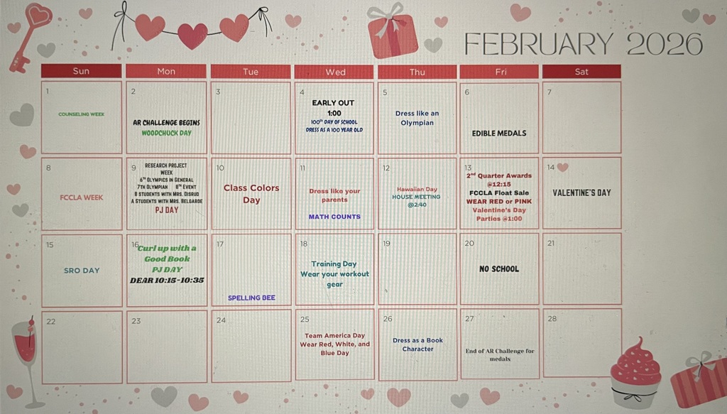 Reading Month Calendar