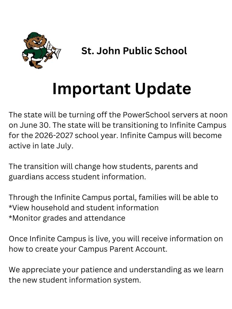 Infinite Campus Update