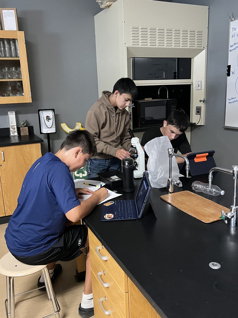 Our science students are getting a close-up look at cell structures in the lab today