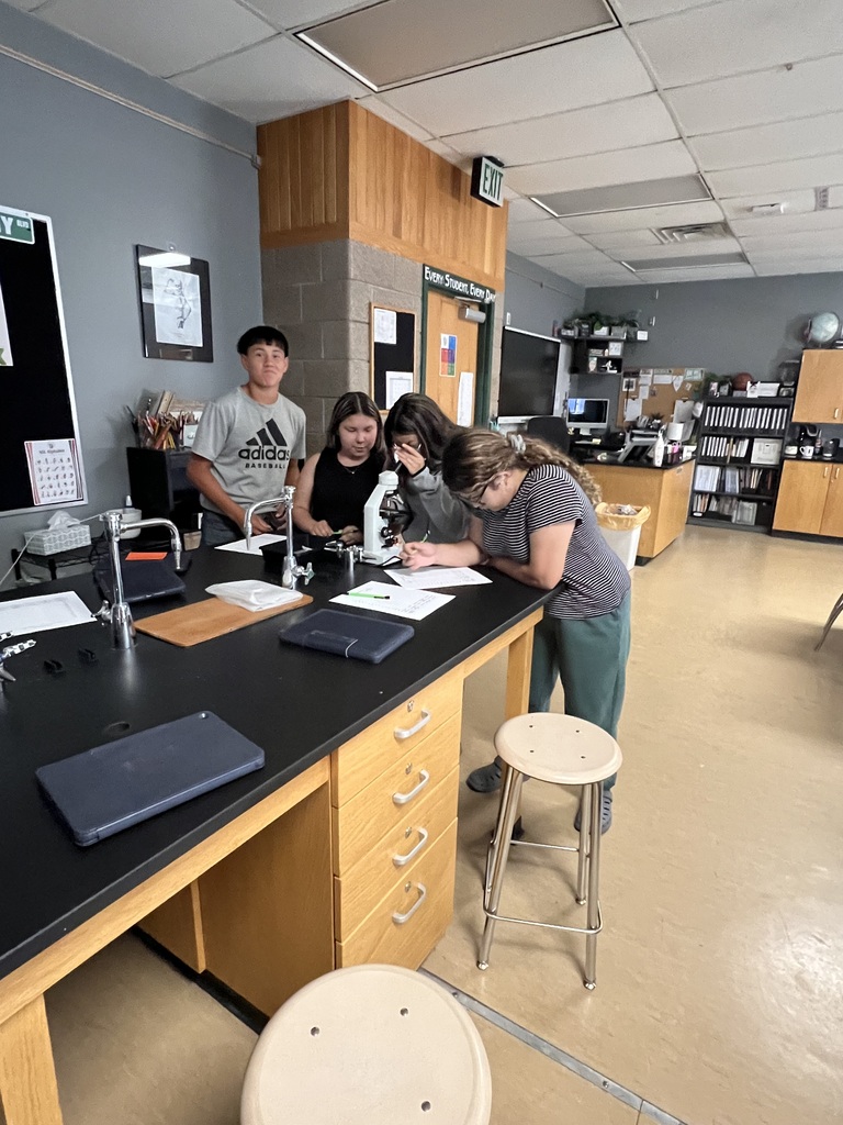 Our science students are getting a close-up look at cell structures in the lab today.