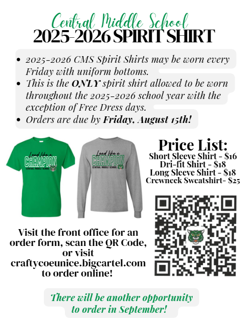 Spirit Shirt Order Flyer