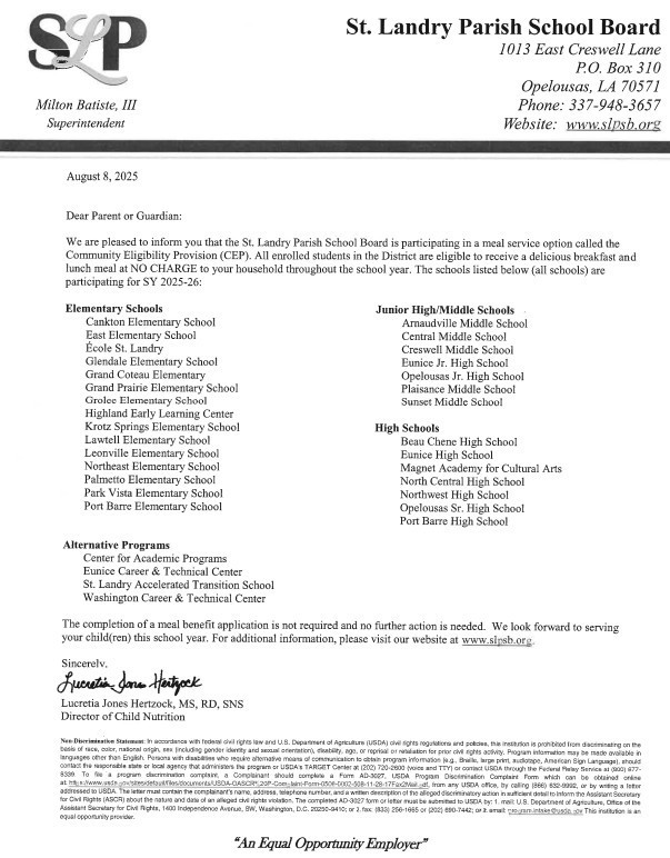 CEP Letter