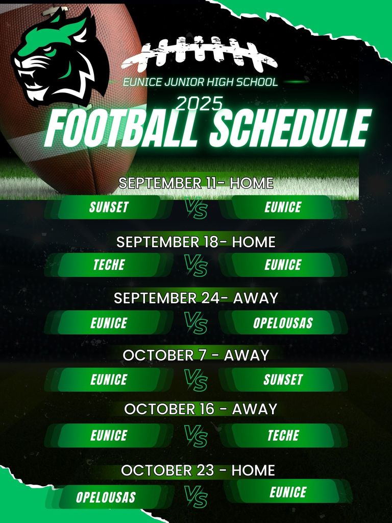EJHS 2025 Football Schedule