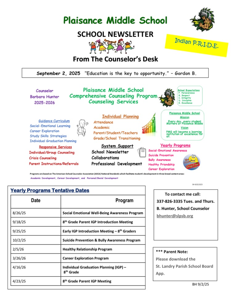Sept Counselors Newsletter