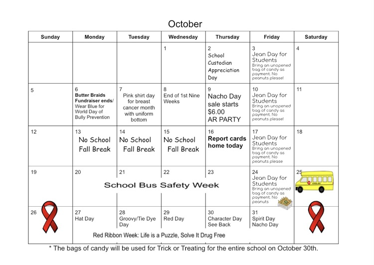 October Calendar