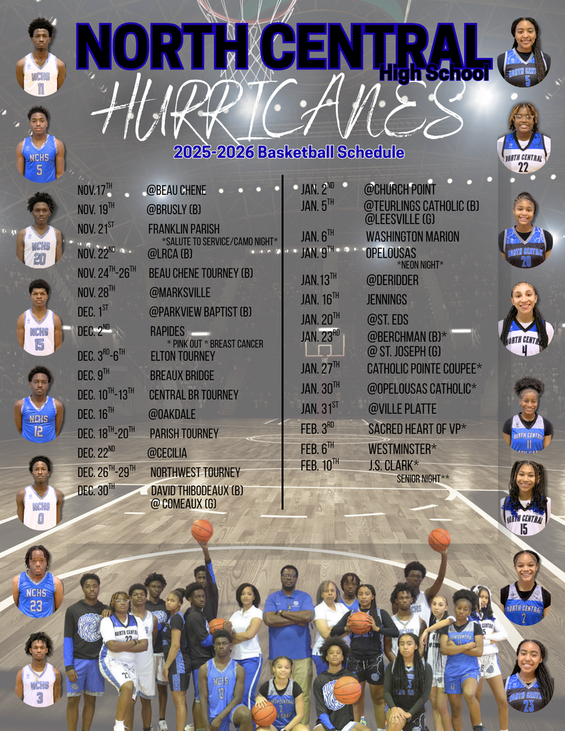 NCHS BOYS AND GIRLS BASKETBALL SCHEDULE