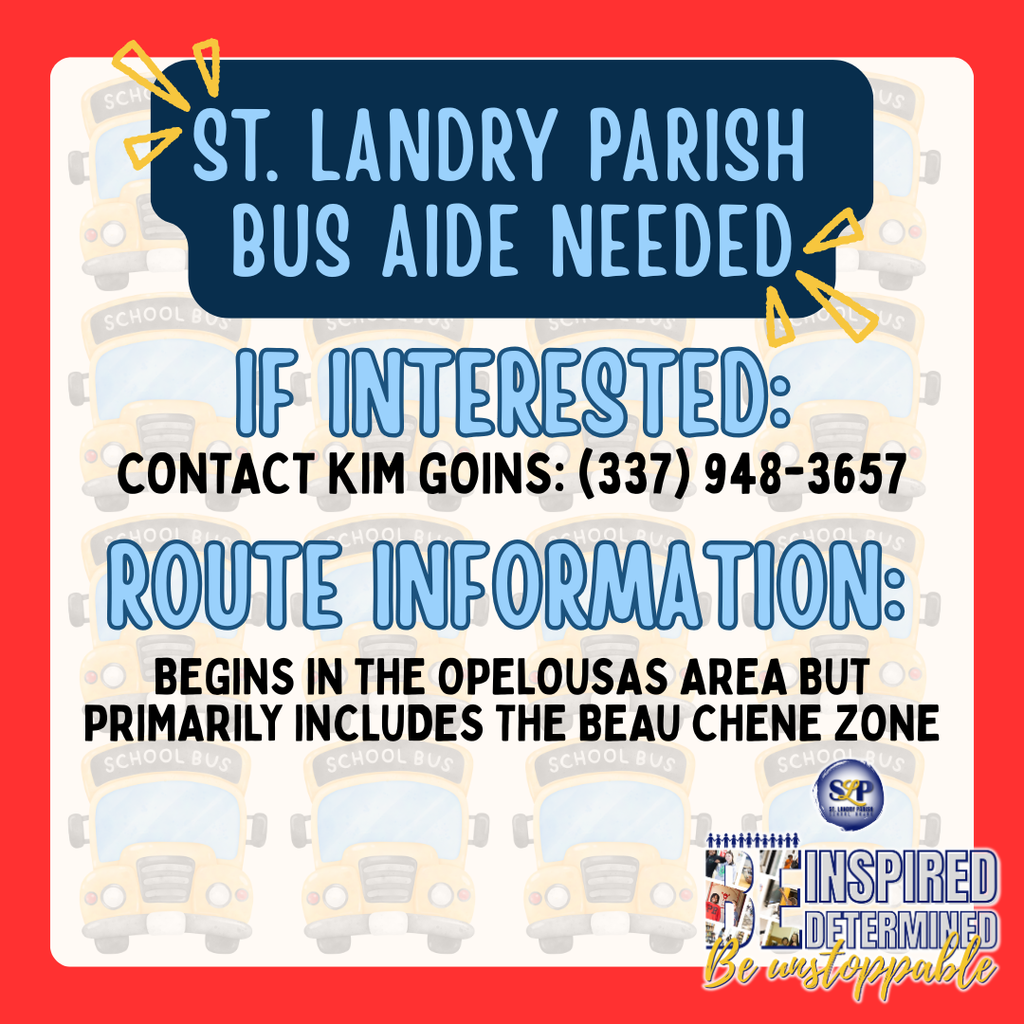st. landry parish bus aide needed