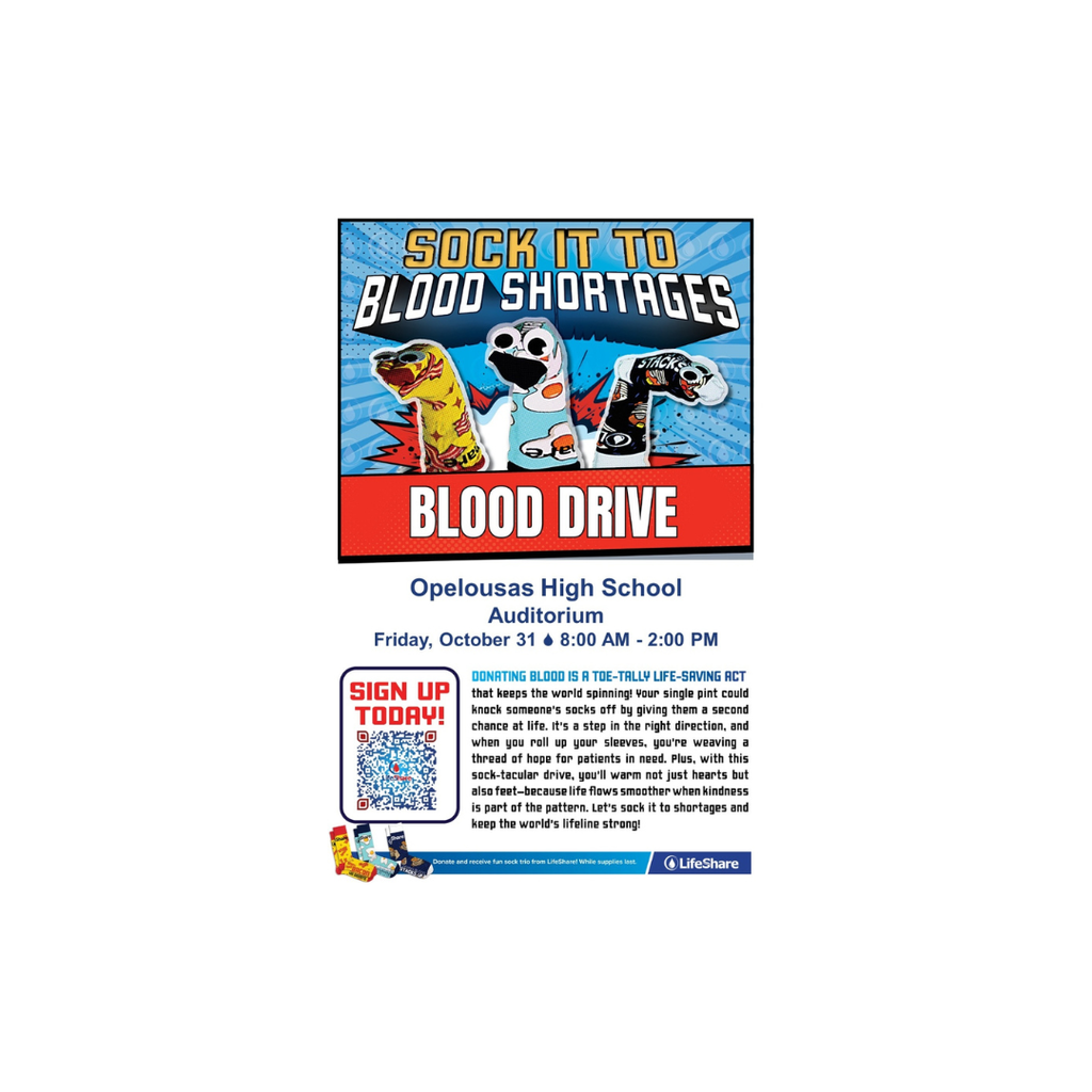 Blood Drive OHS Auditorium Friday October 31st 8 am - 2 pm