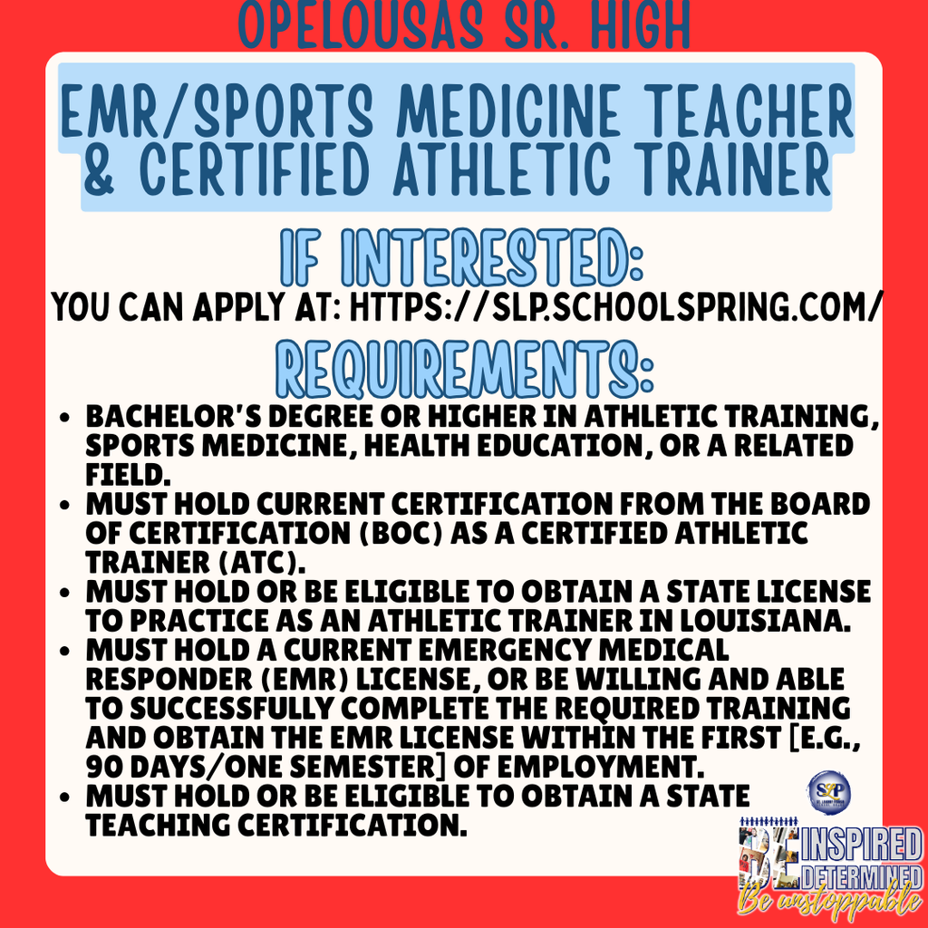 opelousas sr. high job position