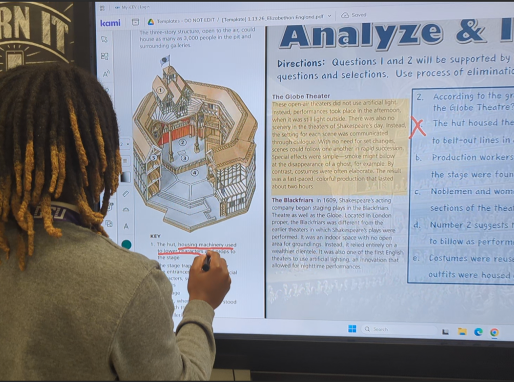 Anthony finds relevant text evidence to support his choice of elimination.