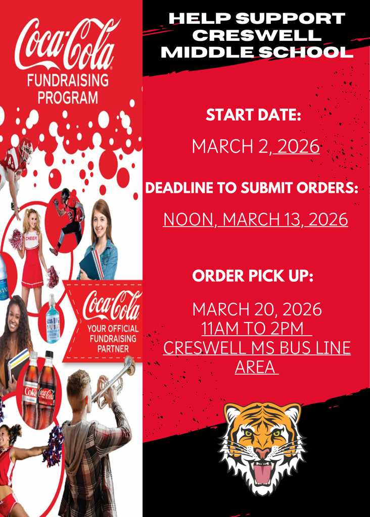 Creswell Middle School Spring 2026 Coca Cola Fundraiser