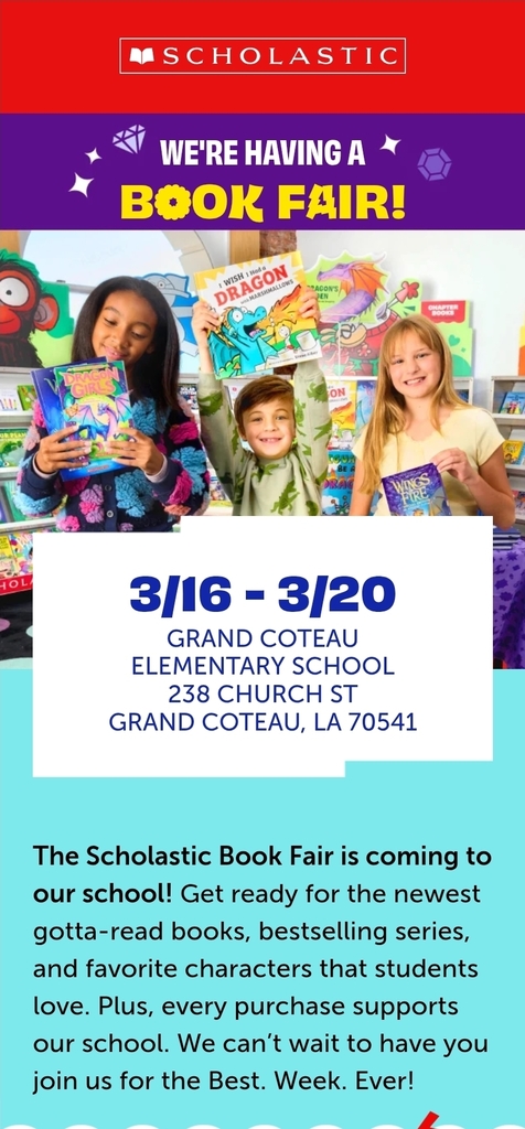 GCES Scholastic Book Fair flyer