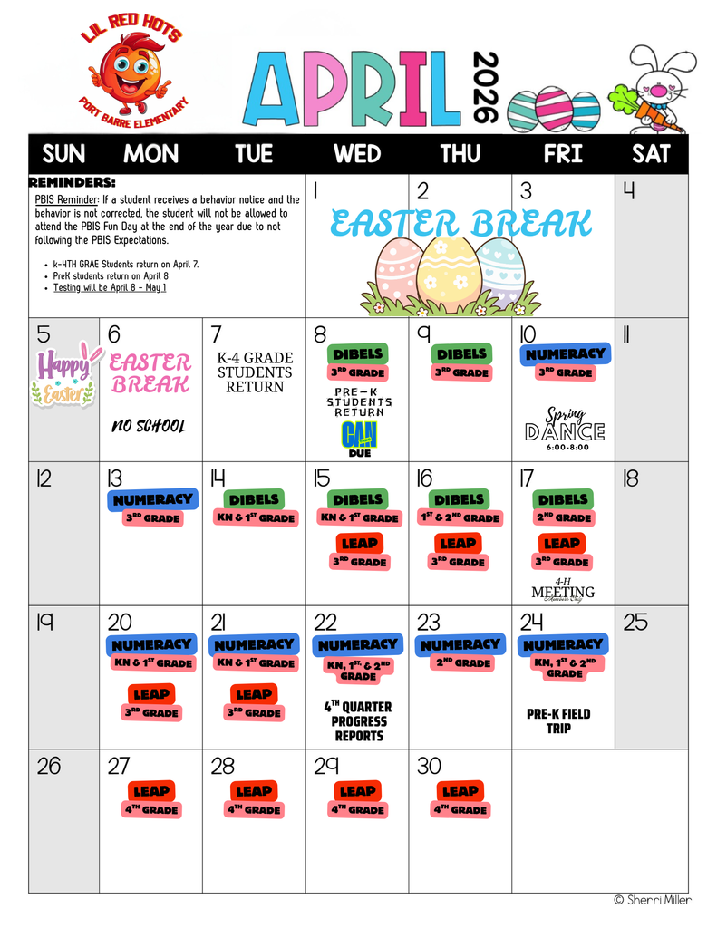 April calendar