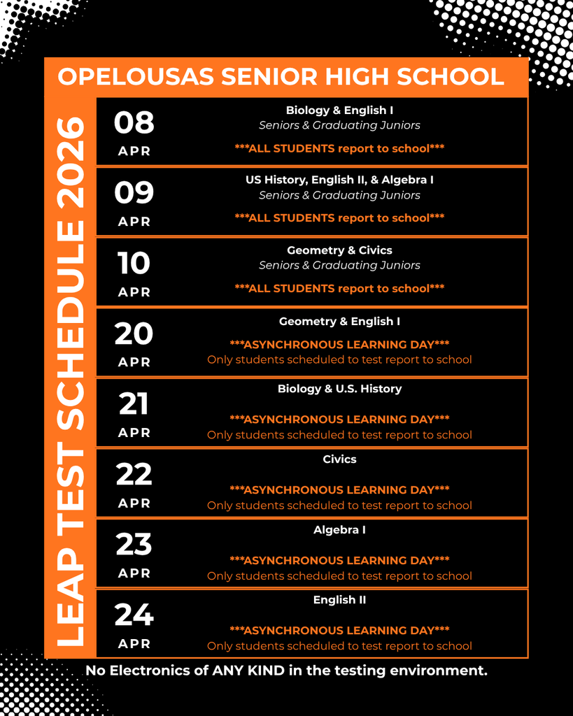 2026 LEAP Test Schedule