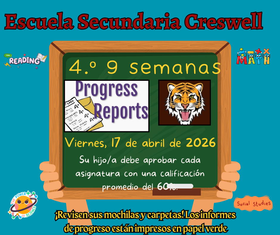 4th 9 Weeks Progress Reports Spanish b