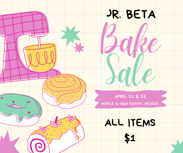 Bake Sale April 21 & 22